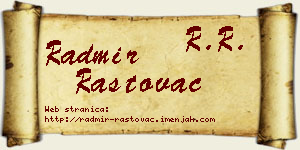 Radmir Rastovac vizit kartica